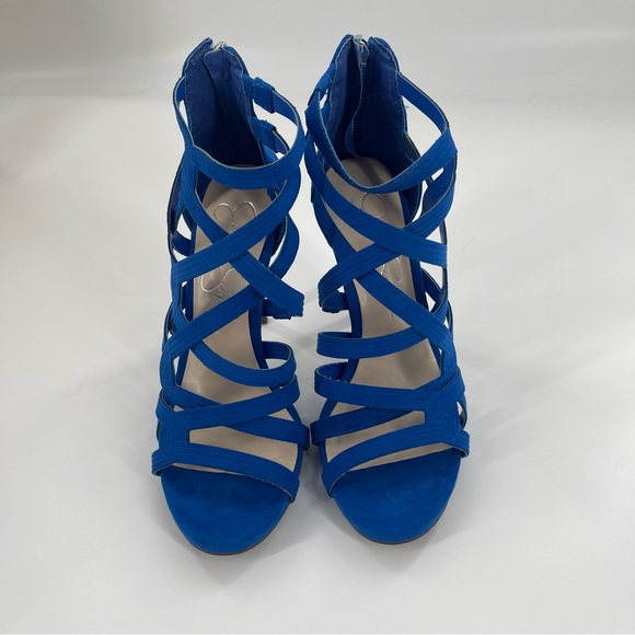 Jessica Simpson Shoes - Jessica Simpson Women’s Size 6M Raina Poppy Blue Microsuede Strappy Heel